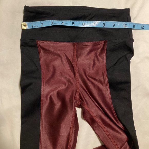Koral "Breaker" High Waisted Ankle Leggings Wine and Black - Picture 8 of 10